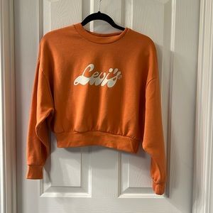 Levi’s Orange Cropped Dolman Sleeve Sweatshirt Size Small